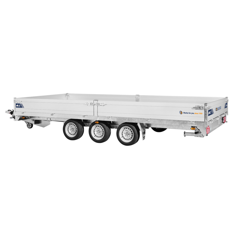 Plateau multi SARIS HEAVY DUTY – PTAC 3500 kg – Rampes + Treuil inclus