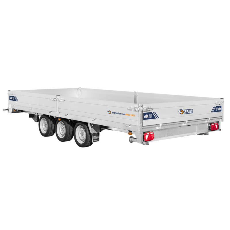 Plateau multi SARIS HEAVY DUTY – PTAC 3500 kg – Rampes + Treuil inclus