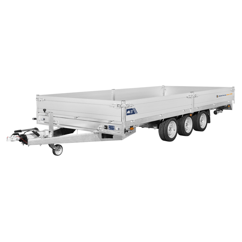Plateau multi SARIS HEAVY DUTY – PTAC 3500 kg – Rampes + Treuil inclus